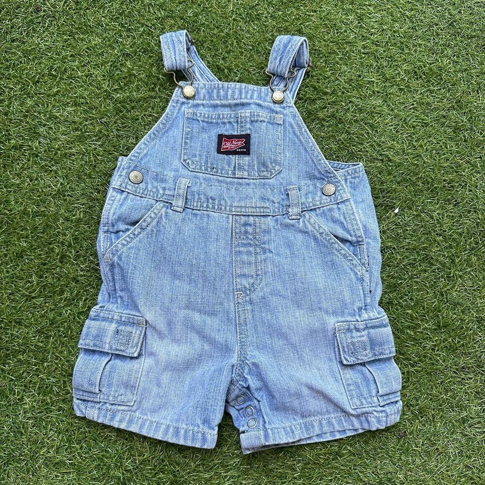 Vintage Old Navy Jean Overalls Toddler Size 18-24 Months Cargo Pockets Farmer